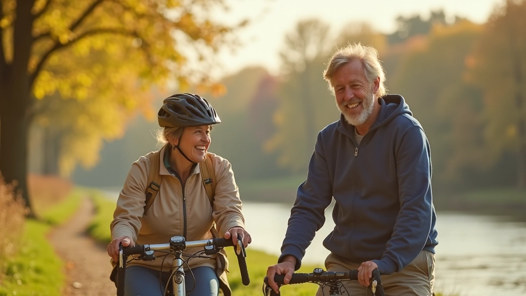 Senioren maken een pauze op hun fietsroute